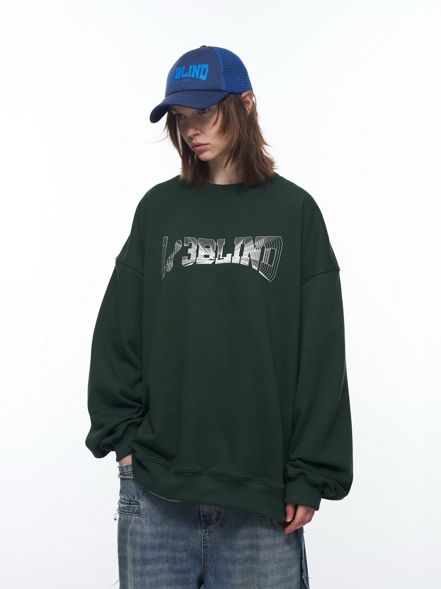 Gradient Letter Print Crewneck Sweatshirt